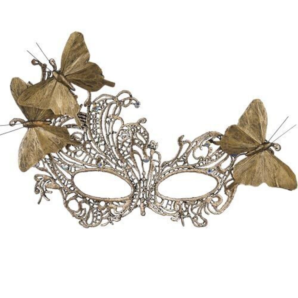 6040 Lace Masquerade Masks - 2026 Halloween Gold Venetian Ball Butterfly